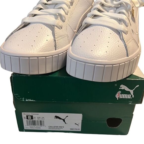 Puma Cali Star White Leather Lace Up Sneakers Size 8 NIB - Picture 8 of 12